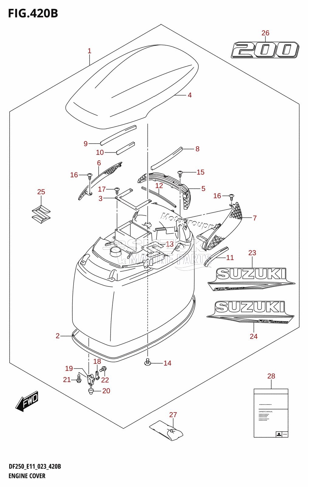 ENGINE COVER ((DF200T,DF200Z):021)