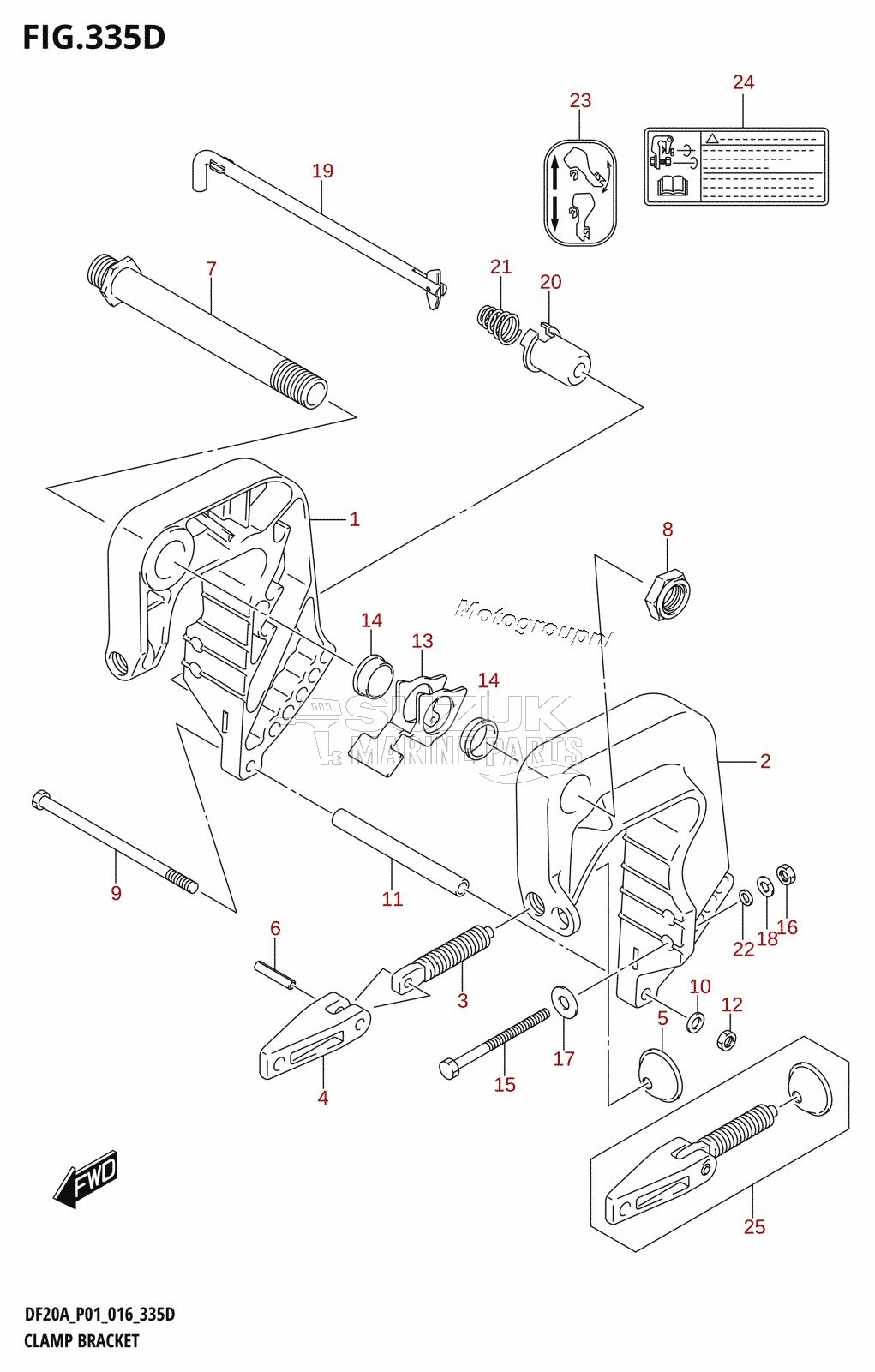 CLAMP BRACKET (DF15A:P01)