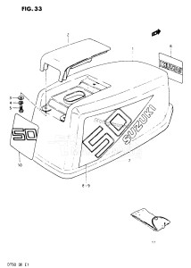 DT50 From 5001-300001 ()  1978 drawing ENGINE COVER