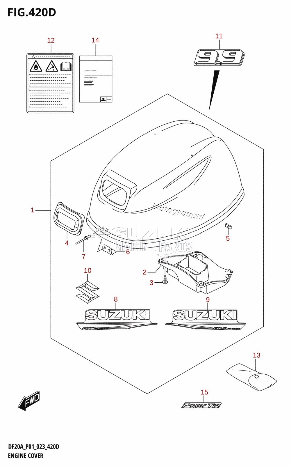 ENGINE COVER ((DF9.9B,DF9.9BR,DF9.9BT):(022,023))