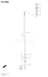 05004F-610001 (2016) 50hp E03-USA (DF50AVT) DF50A drawing CLUTCH ROD (DF60A:E03)