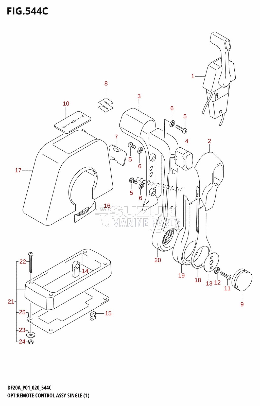 OPT:REMOTE CONTROL ASSY SINGLE (1) (DF20AR,DF20AT)