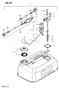 DT40 From 04003-401001 ()  1984 drawing FUEL TANK (FOR CANADA)