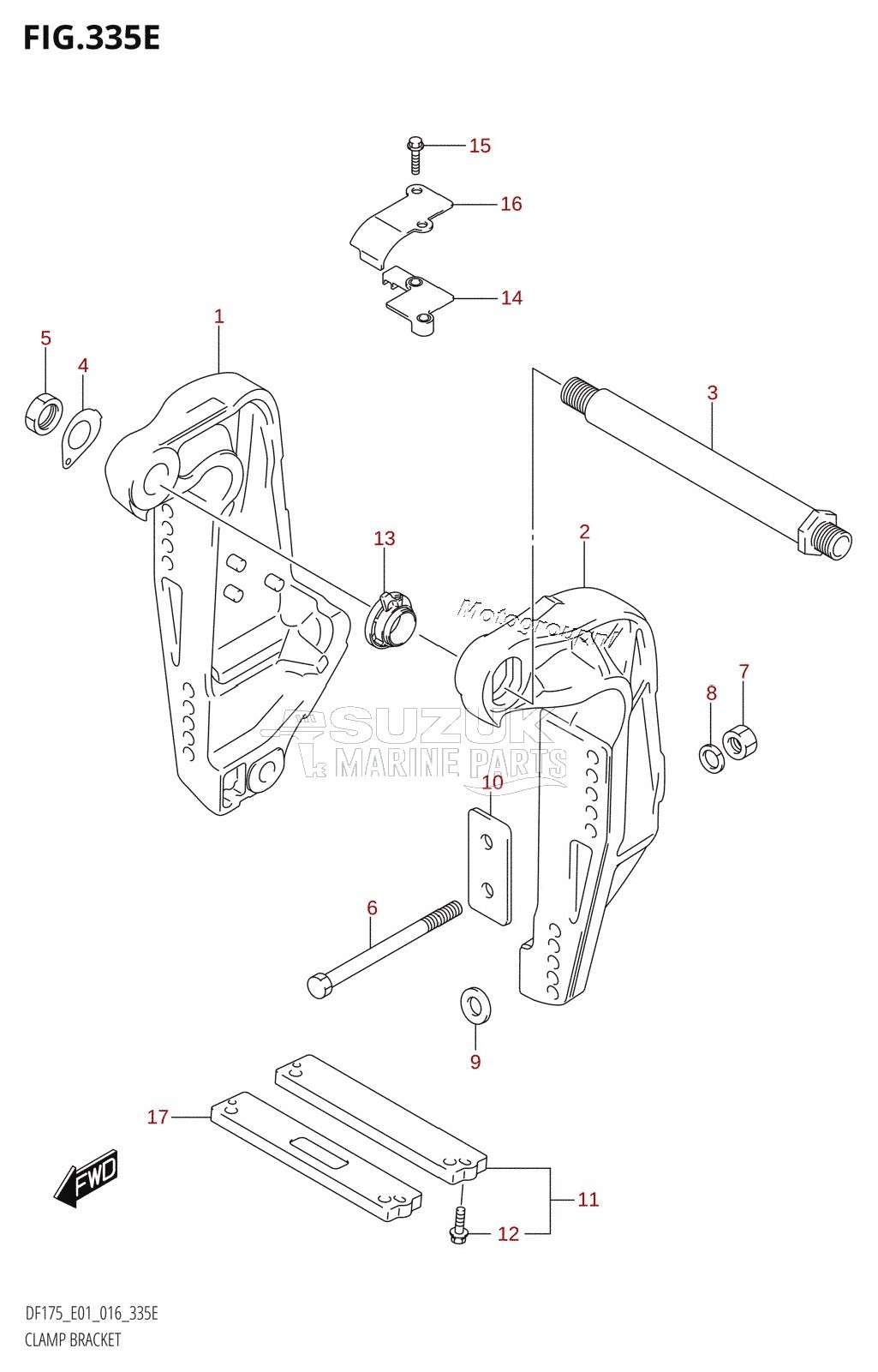 CLAMP BRACKET (DF150Z:E01)