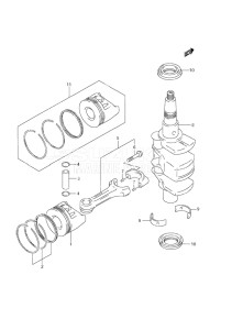 Outboard DF 9.9 drawing Crankshaft