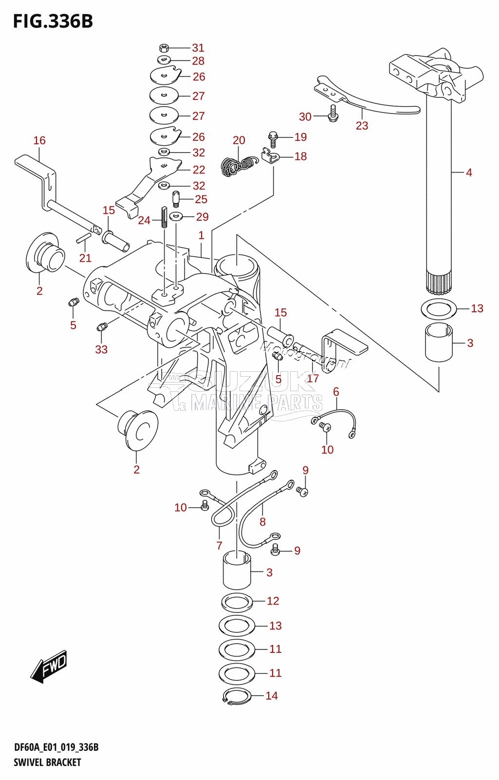 SWIVEL BRACKET (DF40AQH:E01,DF40ATH:E01,DF50ATH:E01)