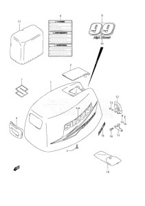 Outboard DF 9.9 drawing Engine Cover