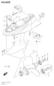 14005Z-340001 (2023) 140hp E11 E40-Gen. Export 1-and 2 (DF140BZ) DF140BZ drawing GEAR CASE ((DF140BZ,DF115BZ):E11)