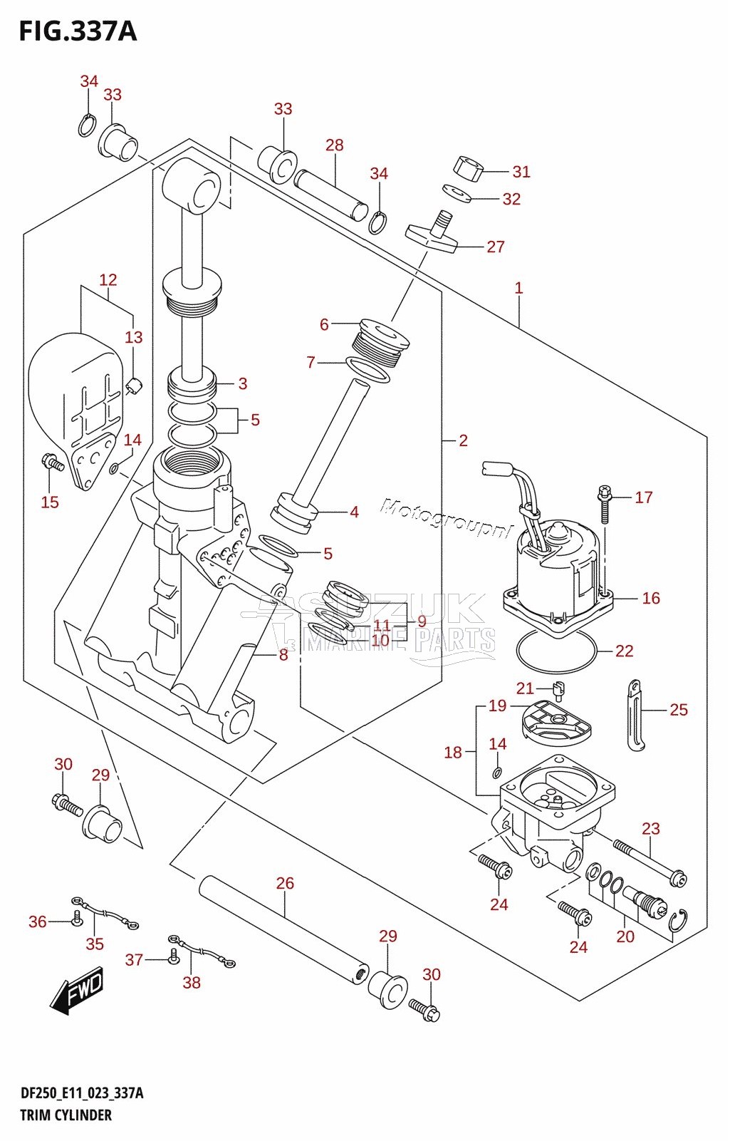 TRIM CYLINDER (L-TRANSOM)