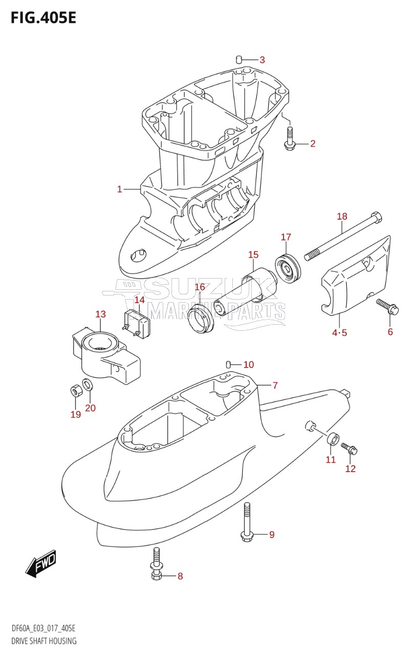 DRIVE SHAFT HOUSING (DF60AVT:E03)