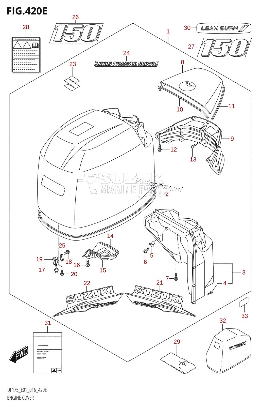 ENGINE COVER (DF150TG:E01,DF150ZG:E01)