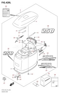 DF200Z From 20002Z-610001 (E03)  2016 drawing ENGINE COVER (DF250Z:E03)