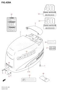 DF50 From 05001F-780001 (E03)  2007 drawing ENGINE COVER (X,Y,K1,K2)