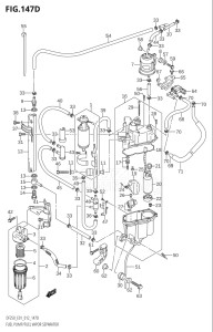 22503Z-210001 (2012) 225hp E01 E40-Gen. Export 1 - Costa Rica (DF225Z) DF225Z drawing FUEL PUMP / FUEL VAPOR SEPARATOR (DF200Z:E40)