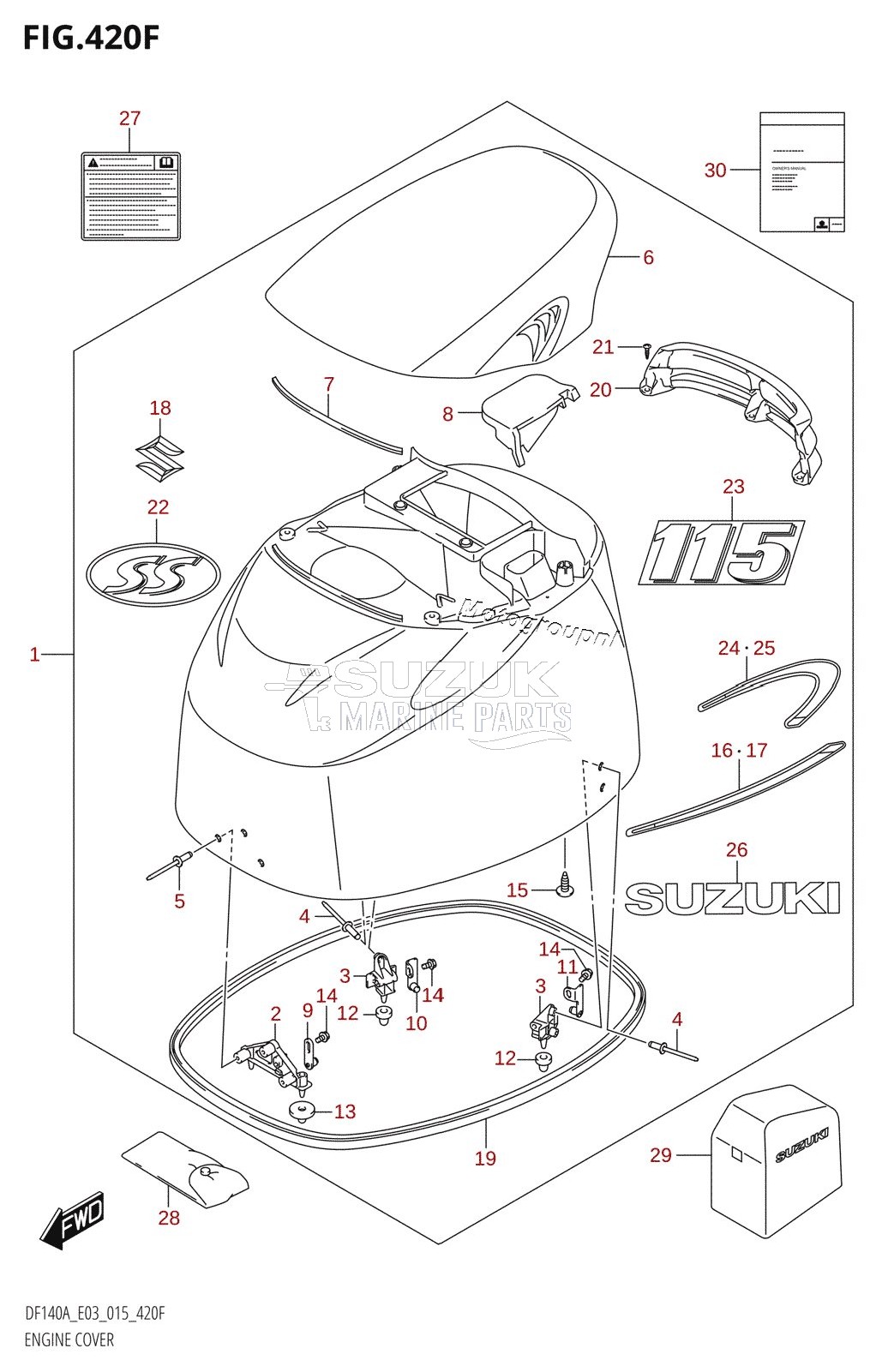 ENGINE COVER (DF115AST:E03)