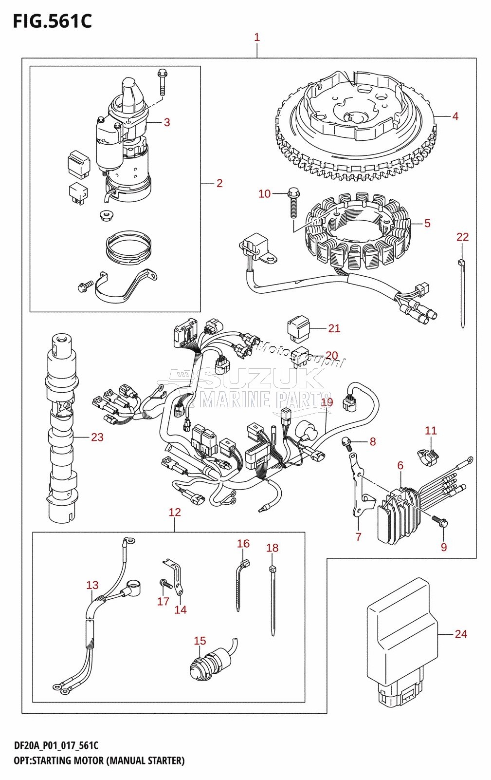 OPT:STARTING MOTOR (MANUAL STARTER) (DF20A:P01:M-STARTER)