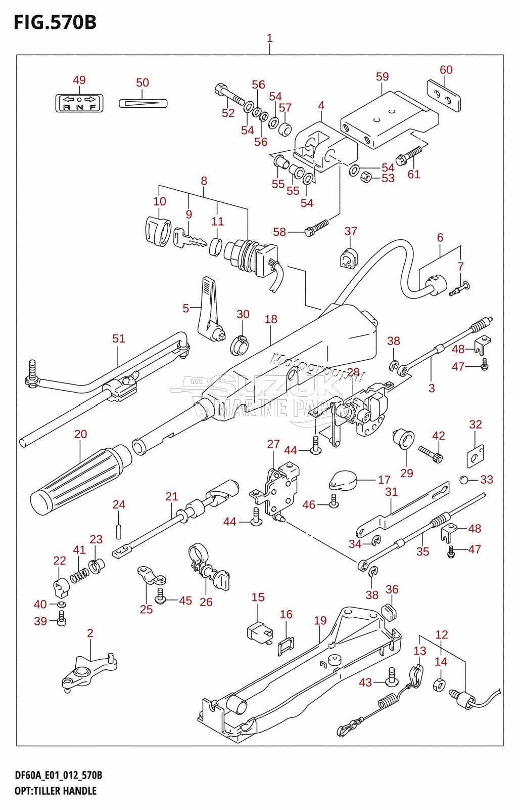 OPT:TILLER HANDLE (DF40AST:E34)