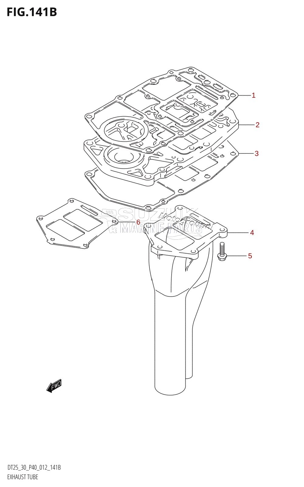 EXHAUST TUBE (DT30:P40)