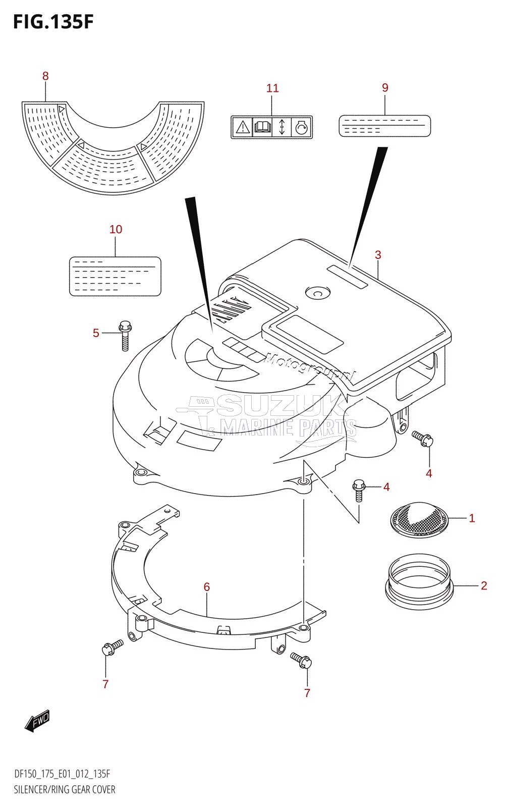 SILENCER /​ RING GEAR COVER (DF175T:E40)