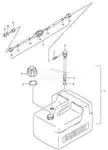 DF9.9 From 00991F-861001 ()  1998 drawing FUEL TANK (RESIN)