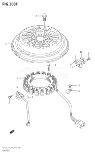 15002Z-210001 (2012) 150hp E01 E40-Gen. Export 1 - Costa Rica (DF150Z) DF150Z drawing MAGNETO (DF175T:E40)