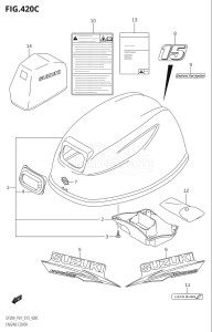 00995F-310001 (2013) 9.9hp P01-Gen. Export 1 (DF9.9BP  DF9.9BR) DF9.9B drawing ENGINE COVER (DF15A:P01)