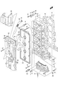 Outboard DF 150 drawing Cylinder Head