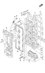 Outboard DF 200AP drawing Cylinder Head