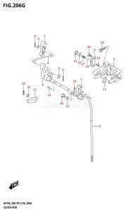 DF30A From 03003F-610001 (P01 P40)  2016 drawing CLUTCH ROD (DF30AT:P01)