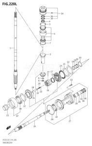 22503Z-410001 (2014) 225hp E01 E40-Gen. Export 1 - Costa Rica (DF225Z) DF225Z drawing TRANSMISSION (DF250Z:E01)