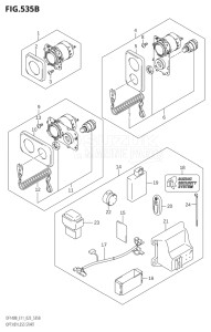 14005F-340001 (2023) 140hp E11 E40-Gen. Export 1-and 2 (DF140BT    DF140BZ) DF140BT drawing OPT:KEY LESS START (023)