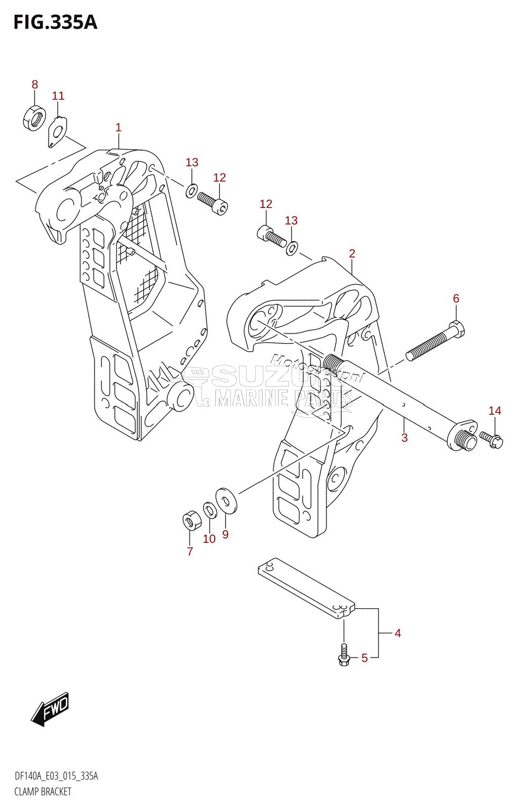 CLAMP BRACKET (DF100AT:E03)