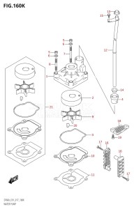 04003F-710001 (2017) 40hp E01-Gen. Export 1 (DF40A  DF40AQH  DF40ATH) DF40A drawing WATER PUMP (DF60AQH:E40)