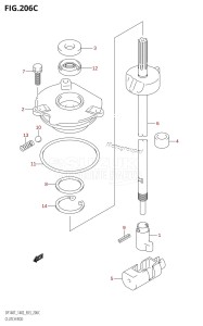 DF140Z From 14001Z-980001 (E03)  2009 drawing CLUTCH ROD (DF140Z:(K2,K3,K4,K5,K6))