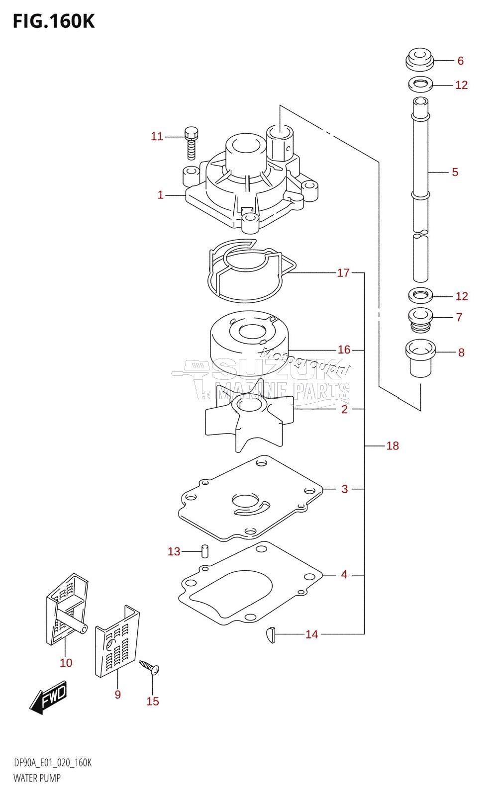 WATER PUMP (DF100B:E40)