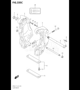 10004F-240001 (2022) 100hp E01 E40-Gen. Export 1 - Costa Rica (DF100BT  DF140Z) DF100B drawing CLAMP BRACKET (DF90AWQH)