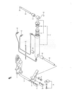 Outboard DT 40 drawing Tilt Cylinder & Support (DT40TC)