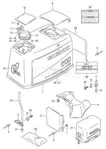 DT200STC From 20001-011001 ()  1990 drawing ENGINE COVER (DT200EPI)