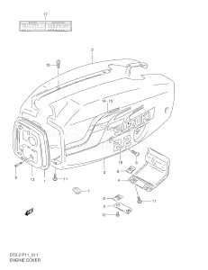 DT2.2 From 00222-251001 ()  2002 drawing ENGINE COVER (MODEL:01)