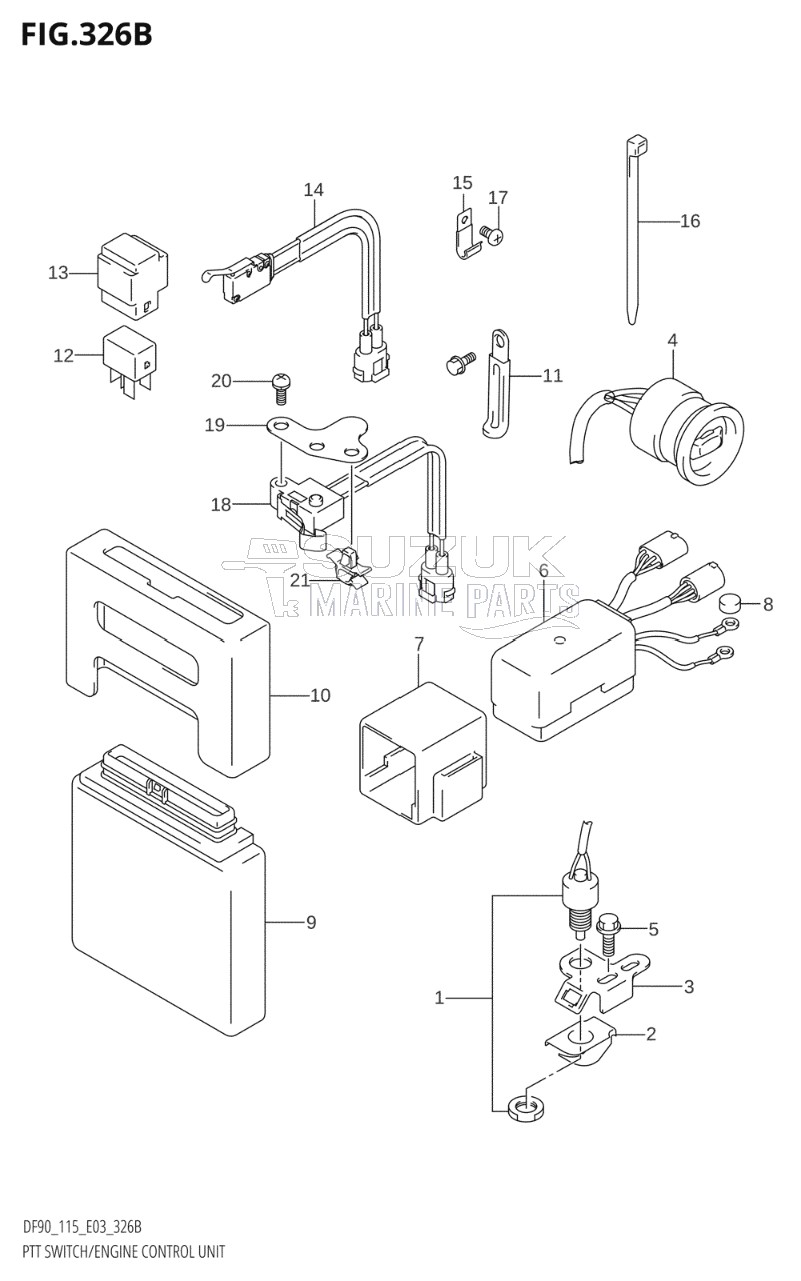 PTT SWITCH / ENGINE CONTROL UNIT (K4,K5,K6,K7,K8,K9,K10,011)