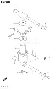 10003F-510001 (2005) 100hp E01-Gen. Export 1 (DF100AT) DF100A drawing TRIM CYLINDER (DF115AZ:E40)