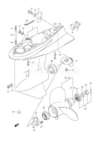 Outboard DF 70 drawing Gear Case (2001-2008)