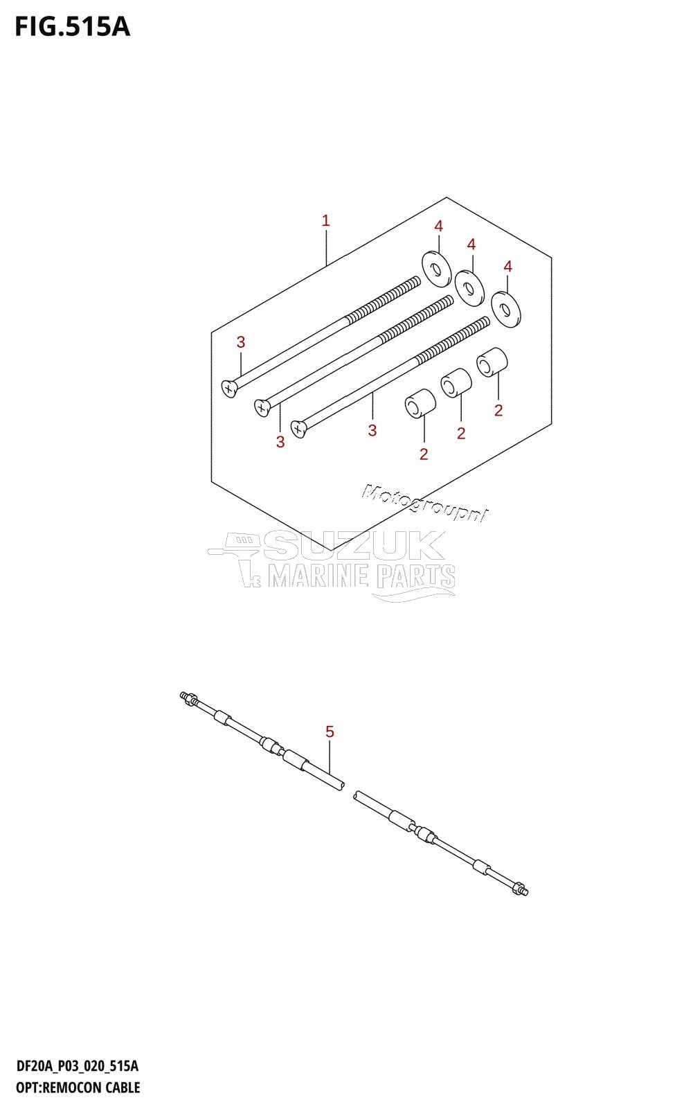 OPT:REMOCON CABLE (DF9.9B,DF9.9BT,DF15A,DF20A,DF20AT)