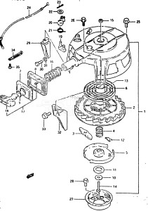 DT40 From 4002-503456 ()  1985 drawing RECOIL STARTER