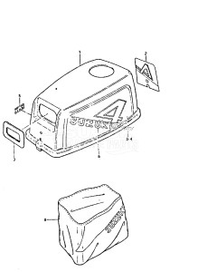 DT4 From 00402-610779 ()  1986 drawing ENGINE COVER (MODEL VF, VG)