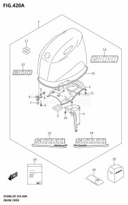 DF200Z From 20002Z-810001 (E01 E40)  2018 drawing ENGINE COVER (E01)