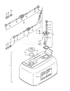 Outboard DT 40 drawing Fuel Tank (1988 to 1992)