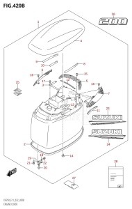 DF250ST From 25004F-240001 (E03)  2022 drawing ENGINE COVER ((DF200T,DF200Z):021)