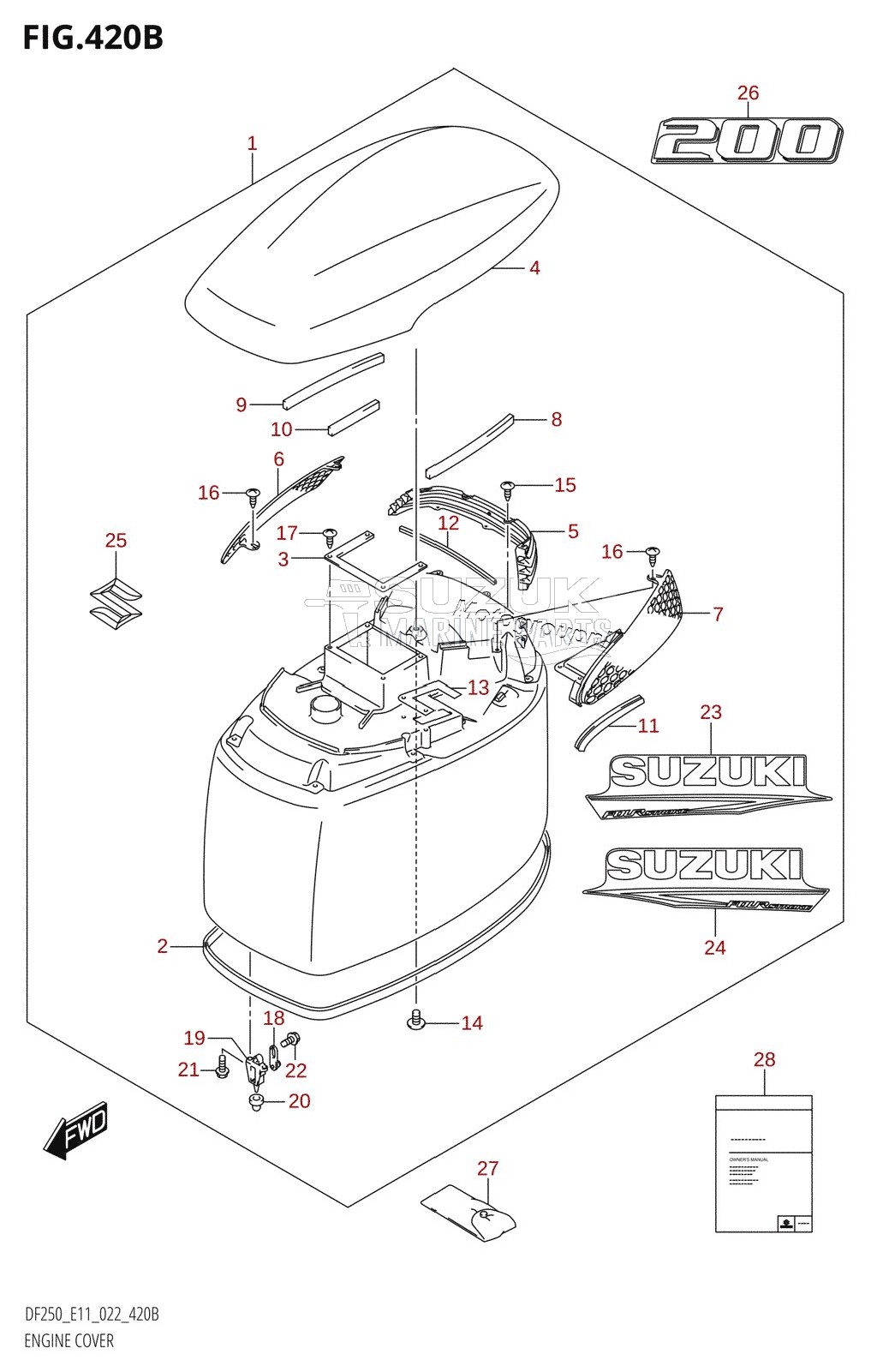 ENGINE COVER ((DF200T,DF200Z):021)