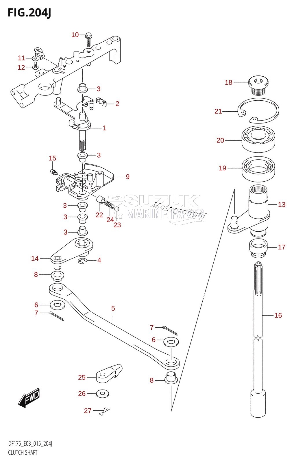 CLUTCH SHAFT (DF150ST:E03)